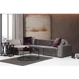 Lego Corner 7 (O1-C-O1-1R) Grey Corner Sofa