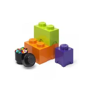 LEGO Kutije za odlaganje set (4 kom): ljubičasta, narandžasta, crna, zelena