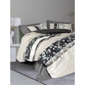 Lehlare - Anthracite Anthracite Ranforce Super King Quilt Cover Set (EU) (IT)