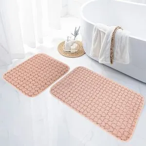 Leila Heart - Light Pink Light Pink Bathmat Set (2 Pieces)