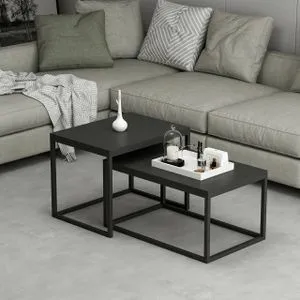 Leka - Black Black Nesting Table (2 Pieces)