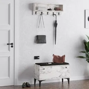Lena - Carrara Marble Carrara Marble Shoe Cabinet