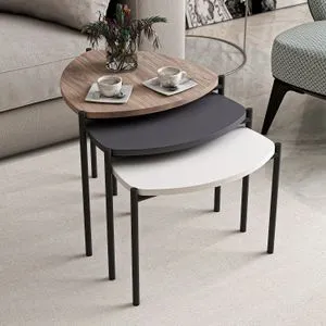 Lenny - Multicolor White
Anthracite
Walnut Nesting Table (3 Pieces)