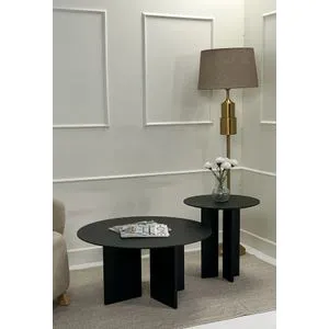 Leo (45 + 42) - Black Black Coffee Table Set