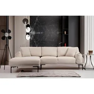 Leo Corner Left - Cream Cream Corner Sofa