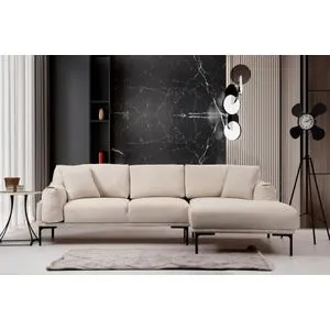 Leo Corner Right - Cream Cream Corner Sofa