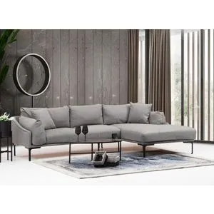 Leo Corner Right - Grey Grey Corner Sofa