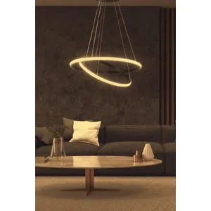 Leonis Black-Yellow Light Black Chandelier