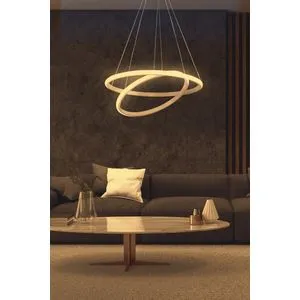 Leonis White-Yellow Light White Chandelier