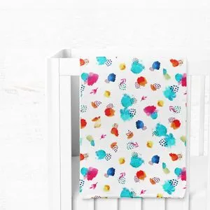 Letnja deka za bebe u žutoj, plavoj i narandžastoj boji