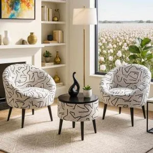 Lida - Black, White Black
White Wing Chair &amp; Coffee Table Set (3 Pieces)