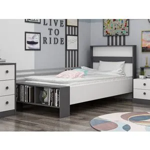 Life - White, Anthracite Anthracite
White Single Bedstead