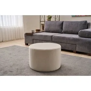 Likya - Cream Cream Pouffe