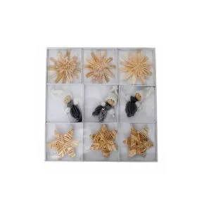 Lilium drveni ukrasi set od 9, 8cm, 451411