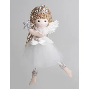 Lilium Pliš andjeli 17cm beli, 060588