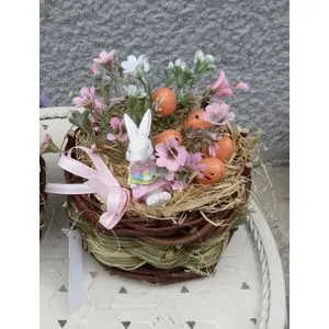Lilium uskršnji aranžman u korpi zeka 14*15cm, 536494