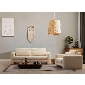 Lily Beige - 3 Beige 3-Seat Sofa