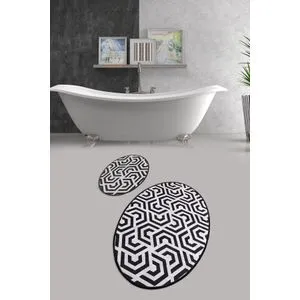 Line Djt Set Tepiha za Kupatilo u Višebojnoj (2 Komada)