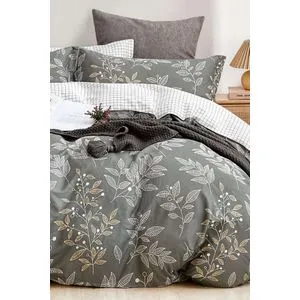 LineLeaf - Zeleni Single Pokrivač za Posteljinu