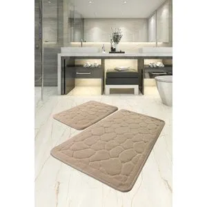 Lino - Rock Multicolor Bathmat Set (2 Pieces)