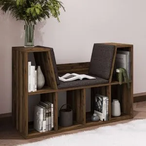 Livora - Rustic Walnut Walnut Bookshelf