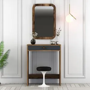 Lizbon Mirror - Walnut, Anthracite WalnutAnthracite Make-Up Table
