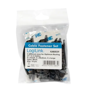 LogiLink držač kablova - set 10 komada, crni