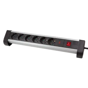 Logilink produžni kabl sa prenaponskom zaštitom 6 mesta, prekidač, stalak, 1.4m, aluminium