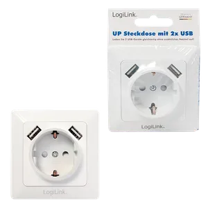 Logilink uzidna utičnica šuko, 2 USB-A