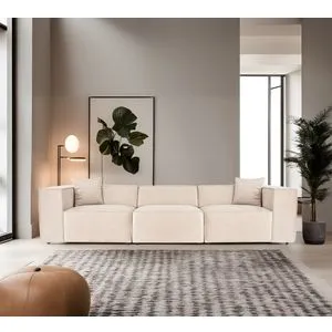 Lora 3 Seater - Cream Cream 3-Seat Sofa