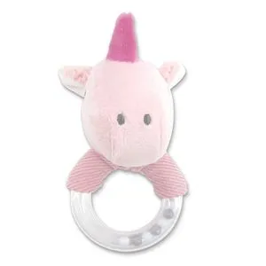 Lorelli Plišana Zvečka Ring  - Unicorn Pink Natural
