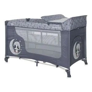 Lorelli Prenosivi Krevet Moonlight 2 Nivoa - Cool Grey Pandas