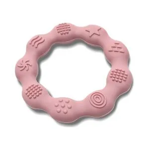 Lorelli Silikonska Glodalica Za Bebe Ring Natural - Deep Pink