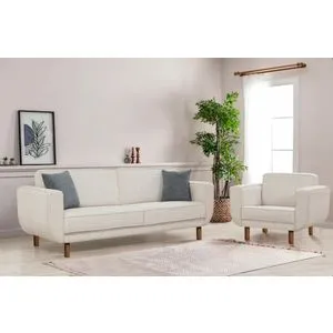 Lorus Set - Walnut, Cream Walnut
Cream Sofa-Bed Set