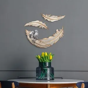 Love Birds - 2 Cream Decorative Wall Accessory