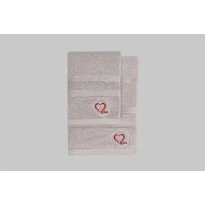 Love - Grey Grey Hand Towel & Bath Towel Set (2 Pieces)