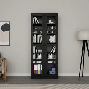 Lucas Glass 1600-92 Black Multi Purpose Cabinet