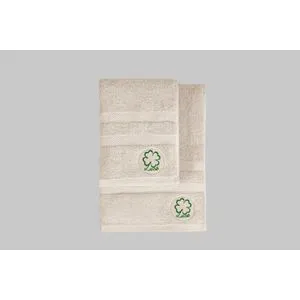Luck - Beige Beige Hand Towel & Bath Towel Set (2 Pieces)