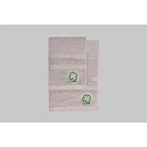 Luck - Grey Grey Hand Towel & Bath Towel Set (2 Pieces)