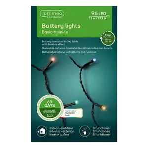 Lumineo Durawise Basic Multi Twinkle led lampice na baterije L710cm 497146