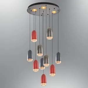 Luster 2804-10A-28 u Crvenoj, Plavoj i Sivoj Boji