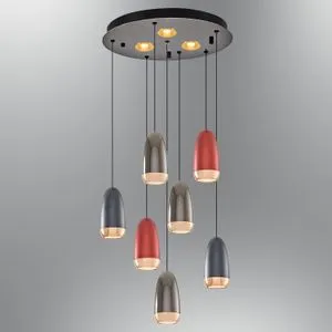 Luster 2804-7A-28 u Crvenoj, Braon i Plavoj Boji