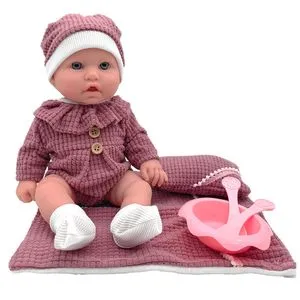 Lutka beba 30 cm sa posudom za hranu