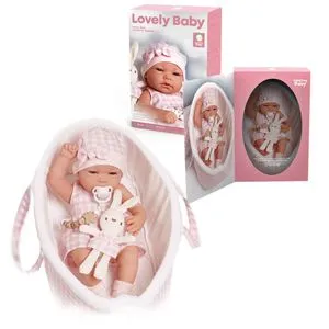 Lutka Lovely Baby 38cm u nosiljci roze
