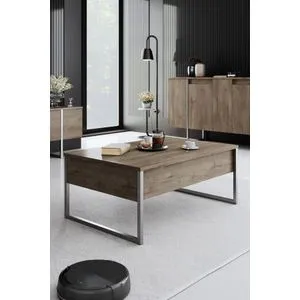 Luxe - Stolić za kafu od orahovog drveta i srebra