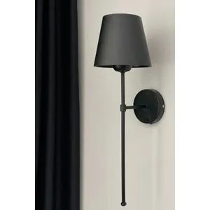 Lüx Siyah Siyah Abajurlu Aplik Black Wall Lamp