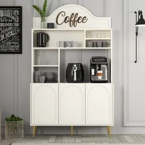 Lyon 120 - Cream, Gold Cream
Gold Coffee Bar Cabinet