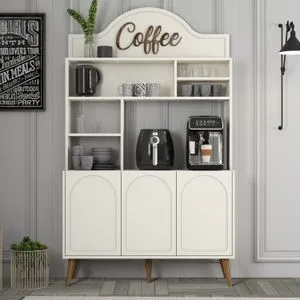 Lyon 120 - Cream, Walnut Cream
Walnut Coffee Bar Cabinet