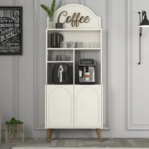 Lyon 80 - Cream, Walnut Cream
Walnut Coffee Bar Cabinet
