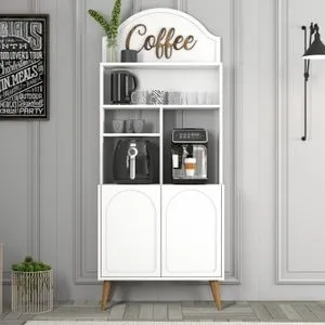Lyon 80 - White, Walnut White
Walnut Coffee Bar Cabinet